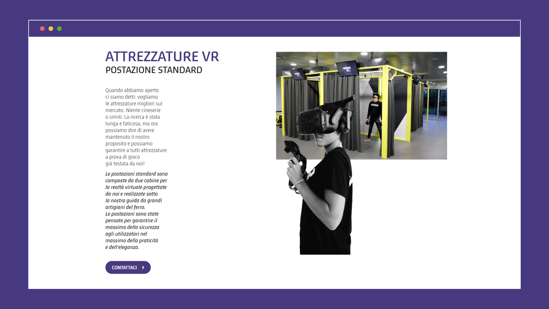 Sito web - Sala giochi VR